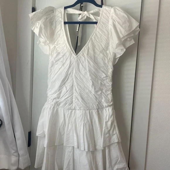 anthropologie white mini dress Cotton Poplin Swing Mini Dress by Anthropologie in White, Size: Medium